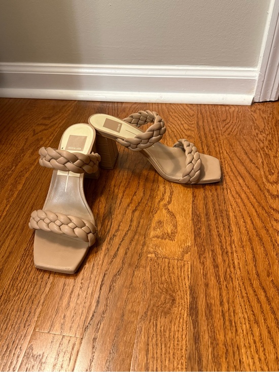 Dolce Vita Shoes - Dolce Vita Tan Braided Double-Strap Block Heel Sandals